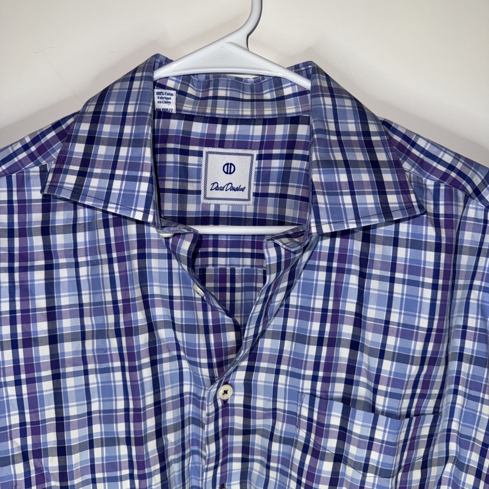 David Donahue Button-Up Shirt Mens XL Plaid Multicolor Long Sleeve